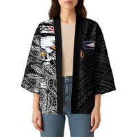 American Samoa Flag Day Kimono Tribal Tattoo with Eagle Black