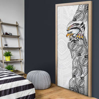 American Samoa Flag Day Door Cover Tribal Tattoo with Eagle White