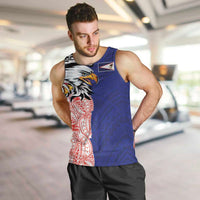 American Samoa Flag Day Men Tank Top Tribal Tattoo with Eagle Blue-Red