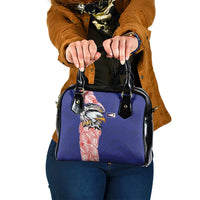 American Samoa Flag Day Shoulder Handbag Tribal Tattoo with Eagle Blue-Red