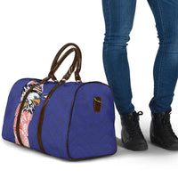 American Samoa Flag Day Travel Bag Tribal Tattoo with Eagle Blue-Red