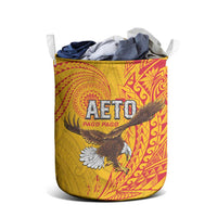 American Samoa Flag Day Laundry Basket Fautasi Race Pago Pago-Aeto Eagle Wings Tribal Style