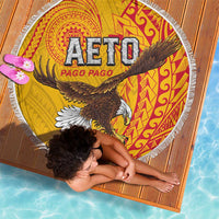 American Samoa Flag Day Beach Blanket Fautasi Race Pago Pago-Aeto Eagle Wings Tribal Style