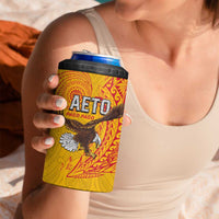 American Samoa Flag Day 4 in 1 Can Cooler Tumbler Fautasi Race Pago Pago-Aeto Eagle Wings Tribal Style LT03 - Polynesian Pride