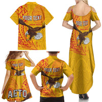 Personalised American Samoa Flag Day Family Matching Summer Maxi Dress and Hawaiian Shirt Fautasi Race Pago Pago-Aeto Eagle Wings Tribal Style LT03 - Polynesian Pride