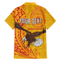 Personalised American Samoa Flag Day Family Matching Tank Maxi Dress and Hawaiian Shirt Fautasi Race Pago Pago-Aeto Eagle Wings Tribal Style LT03 - Polynesian Pride