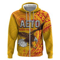 Personalised American Samoa Flag Day Hoodie Fautasi Race Pago Pago-Aeto Eagle Wings Tribal Style LT03 Zip Hoodie Multicolor - Polynesian Pride