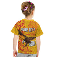 Personalised American Samoa Flag Day Kid T Shirt Fautasi Race Pago Pago-Aeto Eagle Wings Tribal Style LT03 - Polynesian Pride