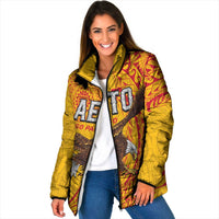 Personalised American Samoa Flag Day Padded Jacket Fautasi Race Pago Pago-Aeto Eagle Wings Tribal Style