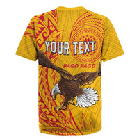 Personalised American Samoa Flag Day Rugby Jersey Fautasi Race Pago Pago-Aeto Eagle Wings Tribal Style LT03 - Polynesian Pride