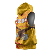 Personalised American Samoa Flag Day Sleeveless Hoodie Fautasi Race Pago Pago-Aeto Eagle Wings Tribal Style LT03 - Polynesian Pride