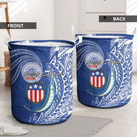 American Samoa Flag Day Laundry Basket Fautasi Race Fagatogo-Iseula O Le Moana Sailfish Tribal Style LT03 - Polynesian Pride
