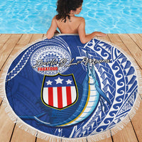 American Samoa Flag Day Beach Blanket Fautasi Race Fagatogo-Iseula O Le Moana Sailfish Tribal Style LT03 - Polynesian Pride