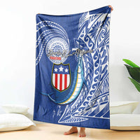 American Samoa Flag Day Blanket Fautasi Race Fagatogo-Iseula O Le Moana Sailfish Tribal Style LT03 - Polynesian Pride