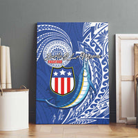 American Samoa Flag Day Canvas Wall Art Fautasi Race Fagatogo-Iseula O Le Moana Sailfish Tribal Style LT03 - Polynesian Pride