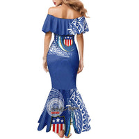 Personalised American Samoa Flag Day Family Matching Mermaid Dress and Hawaiian Shirt Fautasi Race Fagatogo-Iseula O Le Moana Sailfish Tribal Style LT03 - Polynesian Pride
