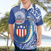 Personalised American Samoa Flag Day Hawaiian Shirt Fautasi Race Fagatogo-Iseula O Le Moana Sailfish Tribal Style LT03 - Polynesian Pride