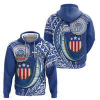 Personalised American Samoa Flag Day Hoodie Fautasi Race Fagatogo-Iseula O Le Moana Sailfish Tribal Style LT03 - Polynesian Pride
