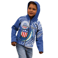Personalised American Samoa Flag Day Kid Hoodie Fautasi Race Fagatogo-Iseula O Le Moana Sailfish Tribal Style LT03 - Polynesian Pride