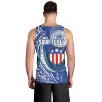 Personalised American Samoa Flag Day Men Tank Top Fautasi Race Fagatogo-Iseula O Le Moana Sailfish Tribal Style LT03 - Polynesian Pride