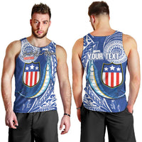 Personalised American Samoa Flag Day Men Tank Top Fautasi Race Fagatogo-Iseula O Le Moana Sailfish Tribal Style LT03 - Polynesian Pride