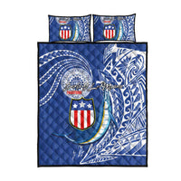 American Samoa Flag Day Quilt Bed Set Fautasi Race Fagatogo-Iseula O Le Moana Sailfish Tribal Style LT03 - Polynesian Pride