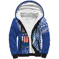 Personalised American Samoa Flag Day Sherpa Hoodie Fautasi Race Fagatogo-Iseula O Le Moana Sailfish Tribal Style LT03 Unisex Multicolor - Polynesian Pride