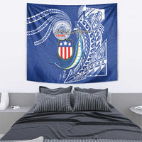 American Samoa Flag Day Tapestry Fautasi Race Fagatogo-Iseula O Le Moana Sailfish Tribal Style
