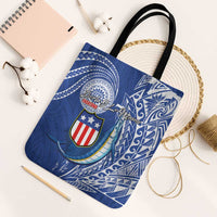 American Samoa Flag Day Tote Bag Fautasi Race Fagatogo-Iseula O Le Moana Sailfish Tribal Style LT03 Black Strap One Size Multicolor - Polynesian Pride