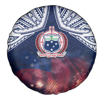 Samoa Indenpendence Day Spare Tire Cover Sky Fireworks with Flag Style LT03 - Polynesian Pride