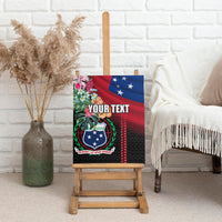 Personalised Samoa Indenpendence Day Canvas Wall Art Tropical Samoan Coat of Arms With Siapo Pattern LT03 With Frame 8 x 10 inches Black - Polynesian Pride