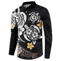 Hawaiian Tropical Plumeria Turtles Button Sweatshirt Polynesian Art Tattoo LT03 - Polynesian Pride