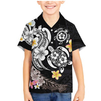 Hawaiian Tropical Plumeria Turtles Family Matching Mermaid Dress and Hawaiian Shirt Polynesian Art Tattoo LT03 Son's Shirt - Polynesian Pride