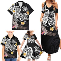 Hawaiian Tropical Plumeria Turtles Family Matching Summer Maxi Dress and Hawaiian Shirt Polynesian Art Tattoo LT03 - Polynesian Pride