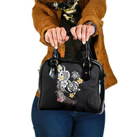 Hawaiian Tropical Plumeria Turtles Shoulder Handbag Polynesian Art Tattoo