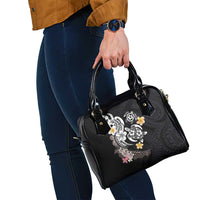 Hawaiian Tropical Plumeria Turtles Shoulder Handbag Polynesian Art Tattoo