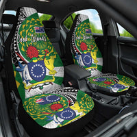 Cook Islands Independence Day Car Seat Cover National Flag and Emblem with Tatau Tattoo LT03 One Size - Polynesian Pride