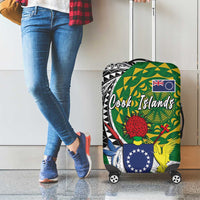 Cook Islands Independence Day Luggage Cover National Flag and Emblem with Tatau Tattoo LT03 - Polynesian Pride