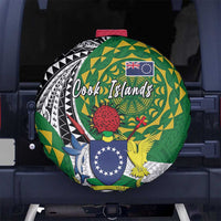 Cook Islands Independence Day Spare Tire Cover National Flag and Emblem with Tatau Tattoo LT03 No hole - Polynesian Pride