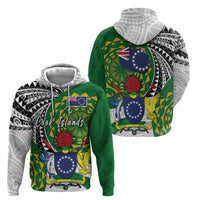 Cook Islands Independence Day Zip Hoodie National Flag and Emblem with Tatau Tattoo LT03 - Polynesian Pride