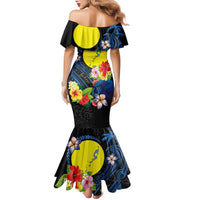 Palau Independence Day Family Matching Mermaid Dress and Hawaiian Shirt Melanesian Tattoo with Hibiscus LT03 - Polynesian Pride
