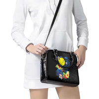 Palau Independence Day Shoulder Handbag Melanesian Tattoo with Hibiscus
