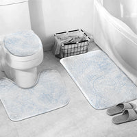 Hawaiian Turtles and Leis Bathroom Set Tribal Kakau Pattern Airy White Blue Cloud Vibe