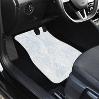 Hawaiian Turtles and Leis Car Mats Tribal Kakau Pattern Airy White Blue Cloud Vibe