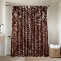 Hawaiian Turtles and Leis Bathroom Set Tribal Kakau Pattern Mocha Mousse Color