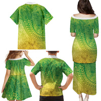 Hawaiian Turtles and Leis Family Matching Puletasi and Hawaiian Shirt Tribal Kakau Pattern Fresh Summer Vibe