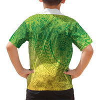 Hawaiian Turtles and Leis Family Matching Tank Maxi Dress and Hawaiian Shirt Tribal Kakau Pattern Fresh Summer Vibe