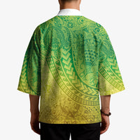 Hawaiian Turtles and Leis Kimono Tribal Kakau Pattern Fresh Summer Vibe