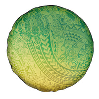 Hawaiian Turtles and Leis Spare Tire Cover Tribal Kakau Pattern Fresh Summer Vibe