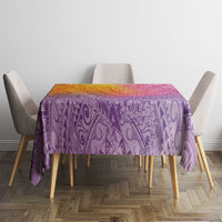 Hawaiian Turtles and Leis Tablecloth Tribal Kakau Pattern Magical Rainbow Sky
